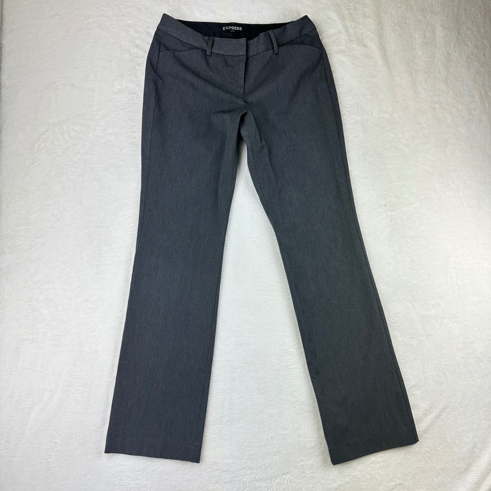 Express Dress Pants Womens Editor Straight 6R Gray Professional Office Siren